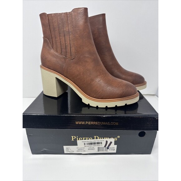 Women's Pierre Dumas Rapid-1 Boots Whiskey Brown NEW WITH BOX Size 11 M - Picture 1 of 9